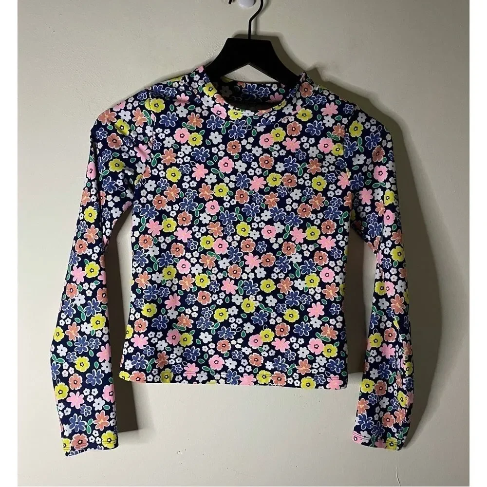 Carter’s Kid Floral Print Long Sleeve Rashguard Size 14/14A